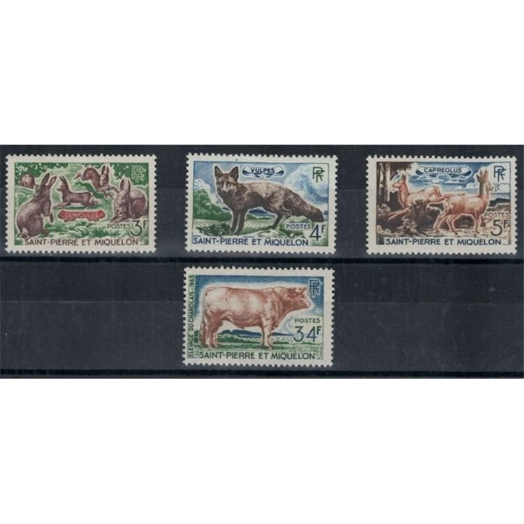 SAINT PIERRE AND MIQUELON 1964 Fauna, animals 4v MNH**
