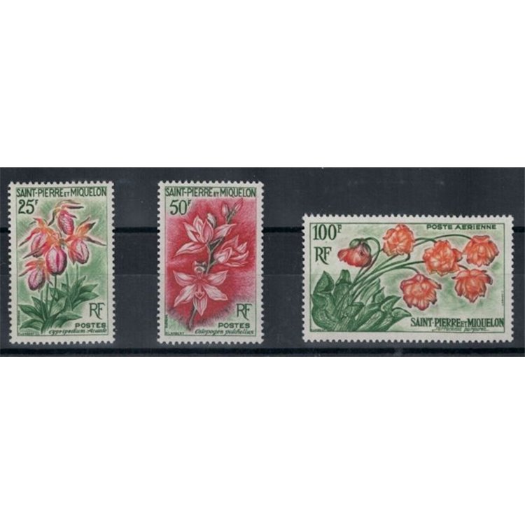 SAINT PIERRE E MIQUELON 1962 Fiori 3v MNH**