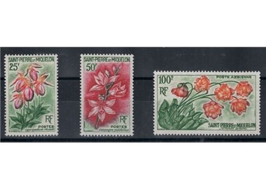 SAINT PIERRE AND MIQUELON 1962 Flowers 3v MNH**