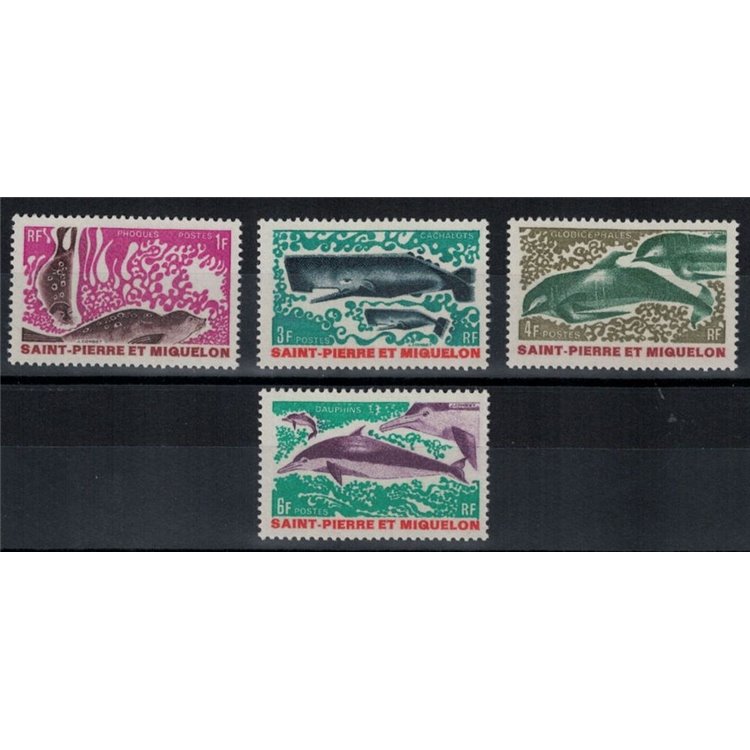 SAINT PIERRE AND MIQUELON 1969 Marine mammals 4v MNH**