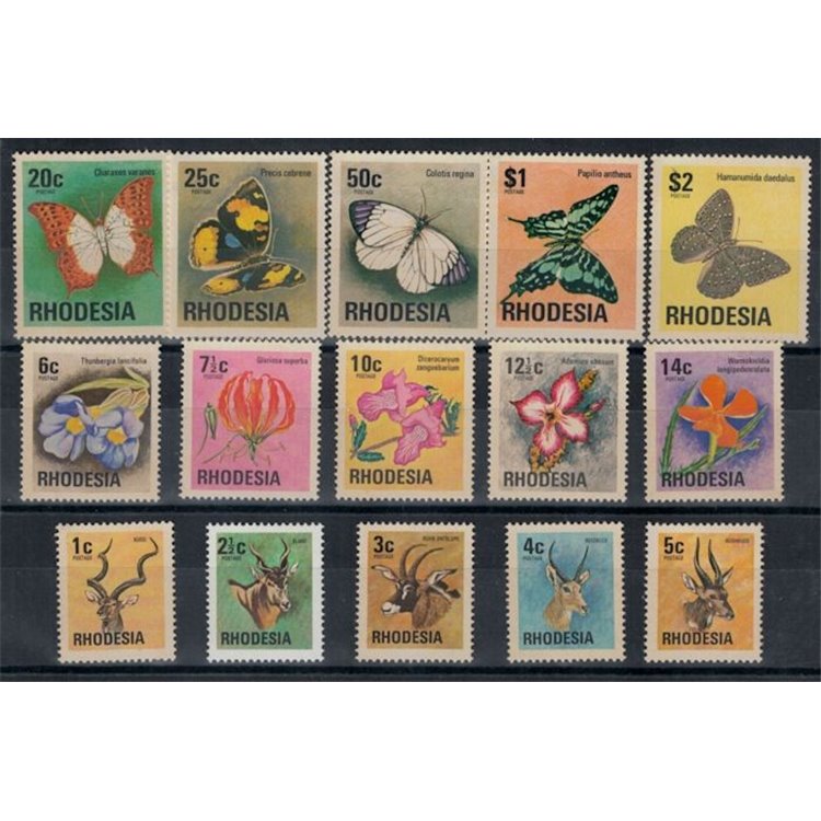 RHODESIA 1974 Ordinary series 15v MNH**