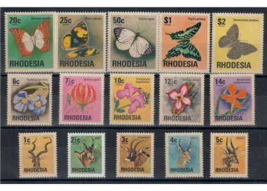 RHODESIA 1974 Ordinary series 15v MNH**