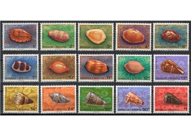 SAMOA I SISIFO 1978 Serie ordinaria, conchiglie 15v MNH**