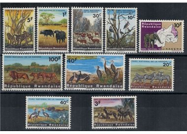 RUANDA 1965 Parco nazionale Kagera 10v MNH**
