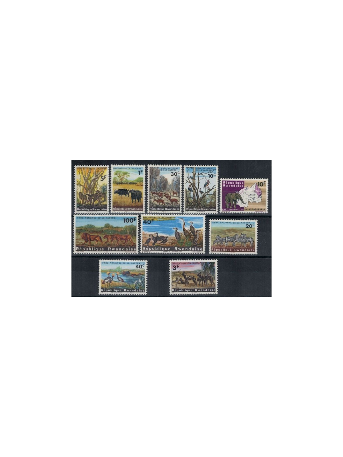 RUANDA 1965 Parco nazionale Kagera 10v MNH**