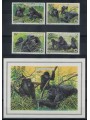 RUANDA 1985 WWF, gorilla 4v + 1 BF MNH**