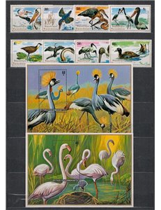 RUANDA 1975 Uccelli acquatici 8v + 2 BF MNH**