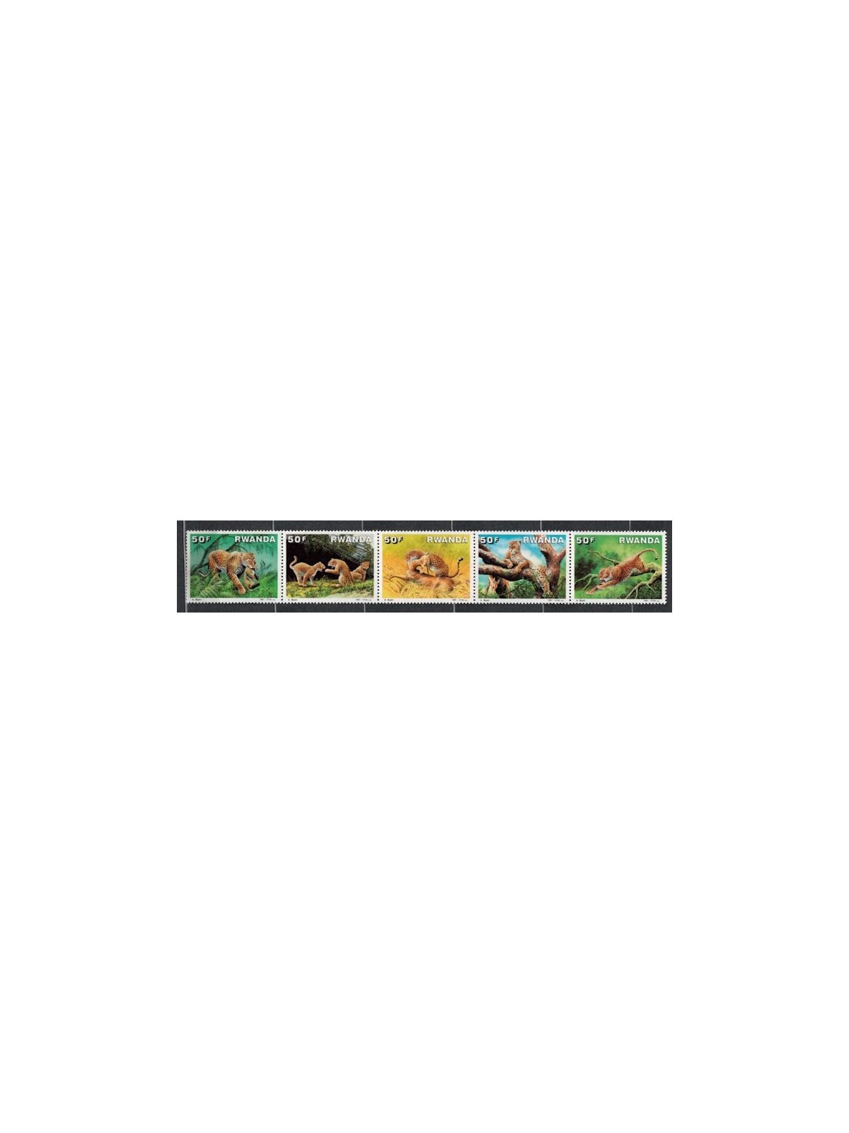 RWANDA 1987 Fauna, leopards 5v MNH**