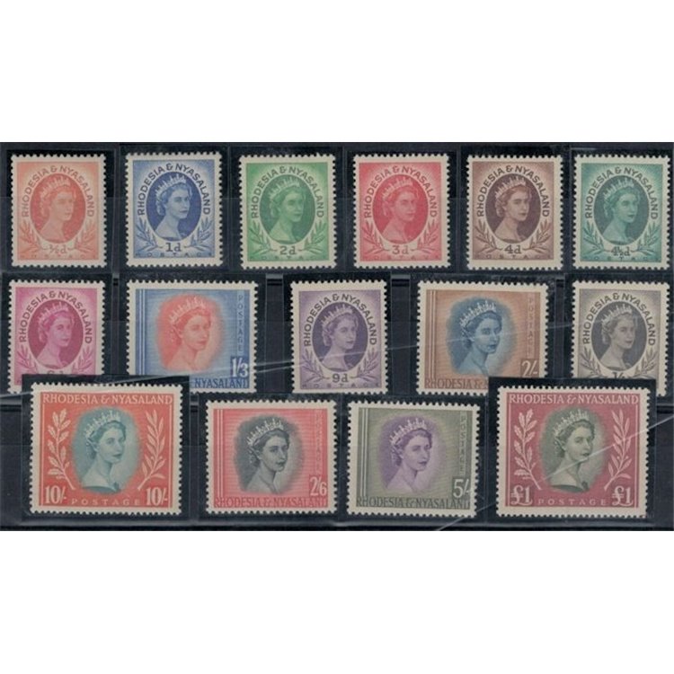 RHODESIA & NYASALAND 1954 Ordinary series 15v MNH**