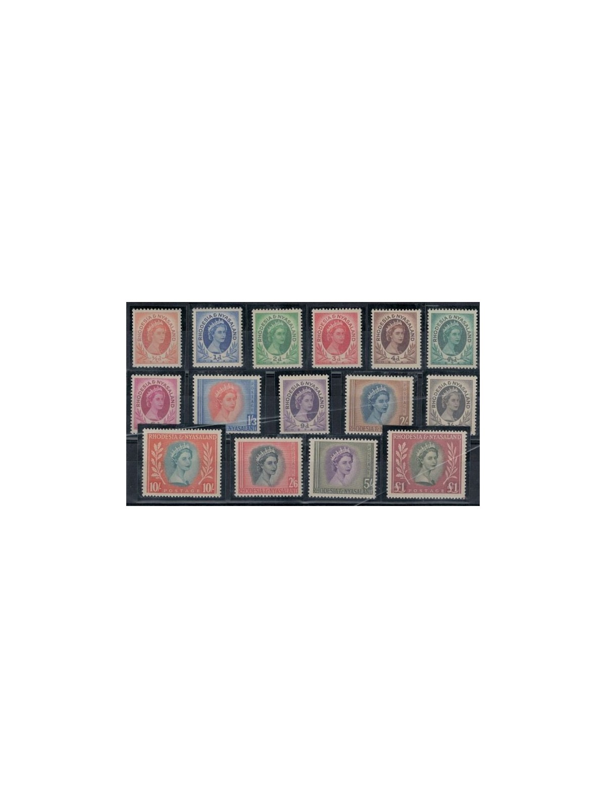 RHODESIA & NYASALAND 1954 Ordinary series 15v MNH**