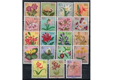 RWANDA URUNDI 1953 Flowers 19v MNH**