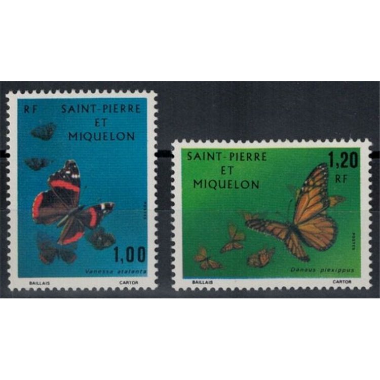 SAINT PIERRE AND MIQUELON 1975 Fauna, butterflies 2v MNH**