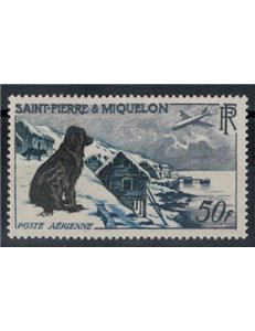 SAINT PIERRE AND MIQUELON 1957 Airmail 50f MNH**