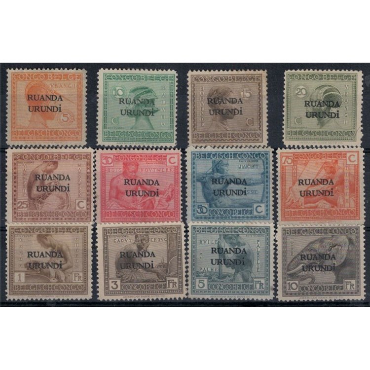 RUANDA URUNDI 1924 Domestic Occupation and Industry 12v mng