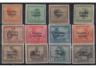 RUANDA URUNDI 1924 Domestic Occupation and Industry 12v mng
