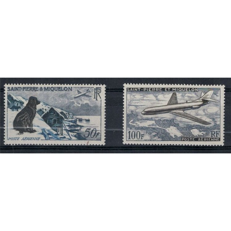 SAINT PIERRE AND MIQUELON 1957 Airmail 2v MNH**