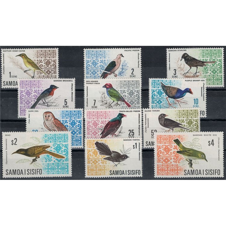 SAMOA I SISIFO 1967-69 Ordinary series, birds 12v MNH**