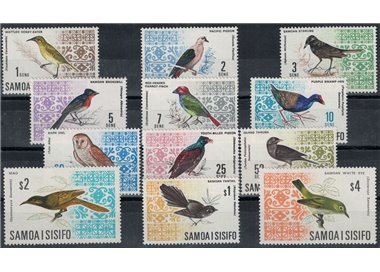 SAMOA I SISIFO 1967-69 Serie ordinaria, uccelli 12v MNH**