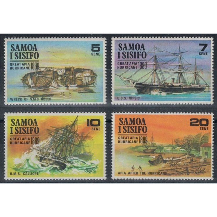 SAMOA I SISYPHOUS 1970 Hurricane in Apia 4v MNH**
