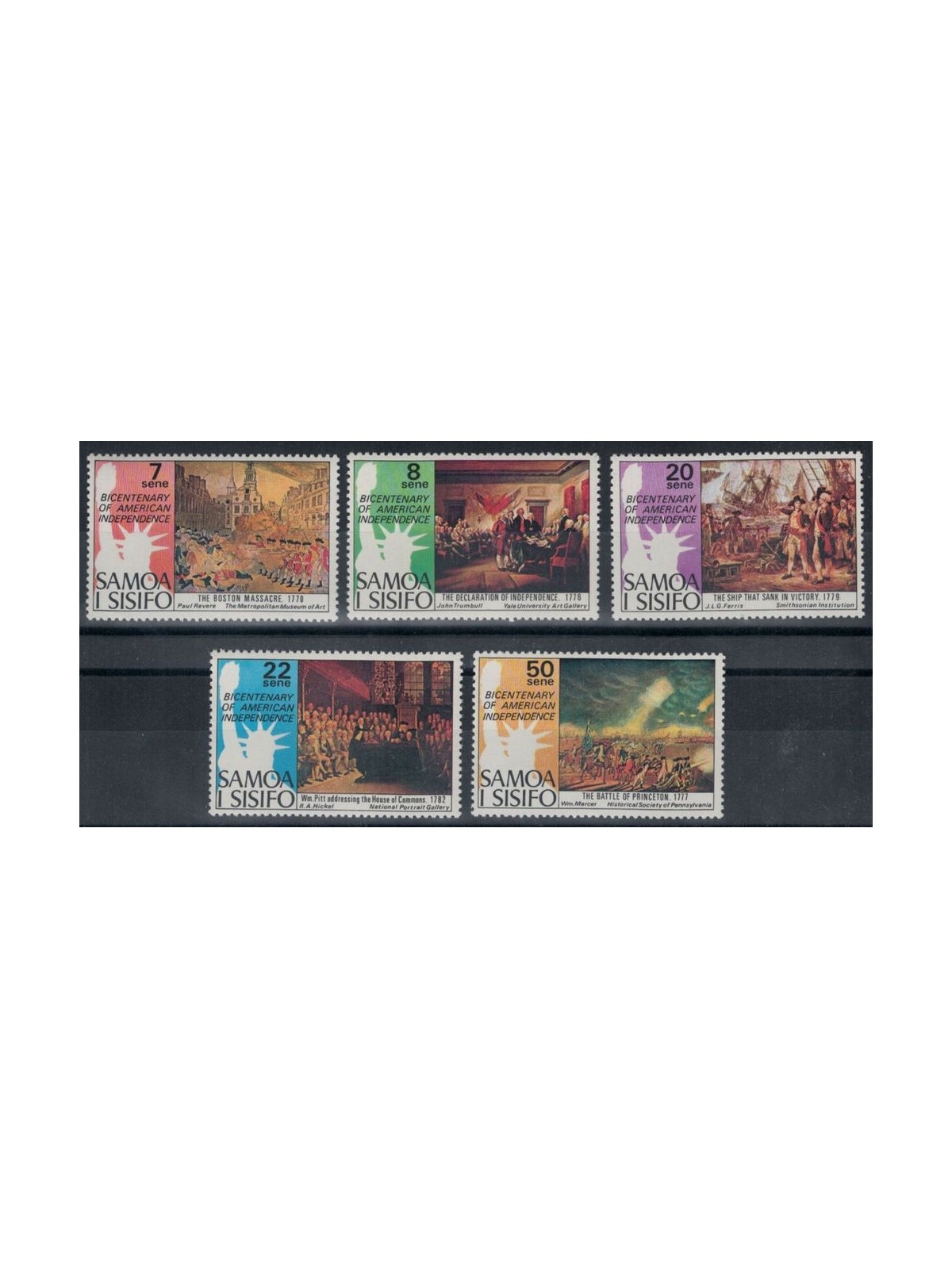 SAMOA I SISIFO 1976 Indipendenza degli Stati Uniti 5v MNH**