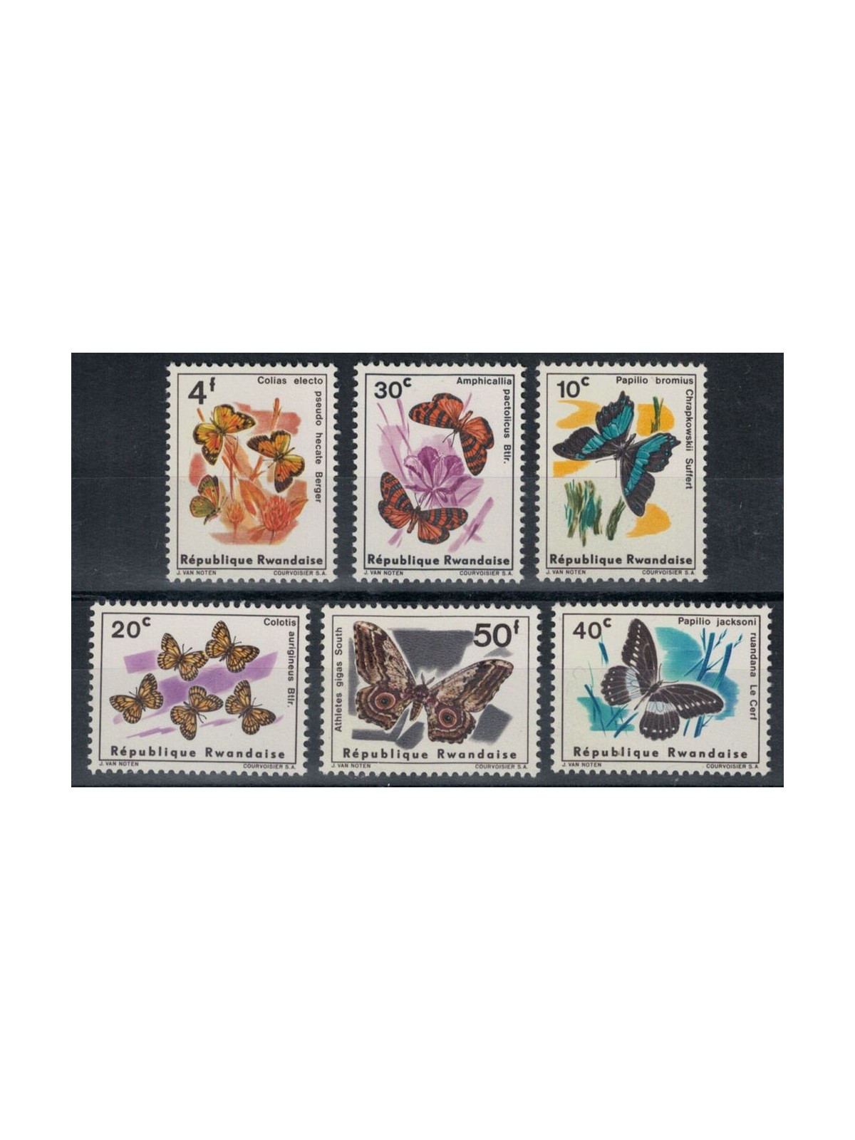 RWANDA 1965 Various Butterflies 6v MNH**