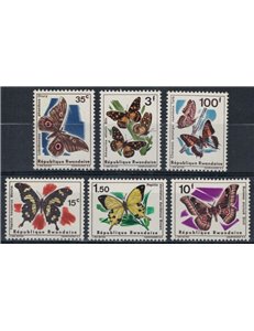 RWANDA 1966 Various Butterflies 6v MNH**