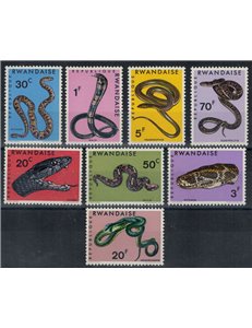 RWANDA 1967 Various Snakes 8v MNH**