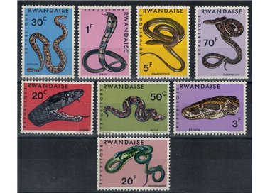 RUANDA 1967 Serpenti diversi 8v MNH**
