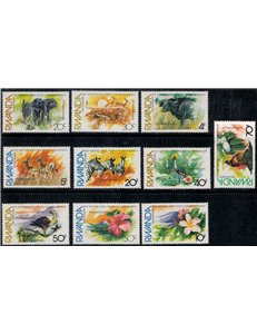 RUANDA 1982 Anniversario programma Onu, flora e fauna 10v MNH**