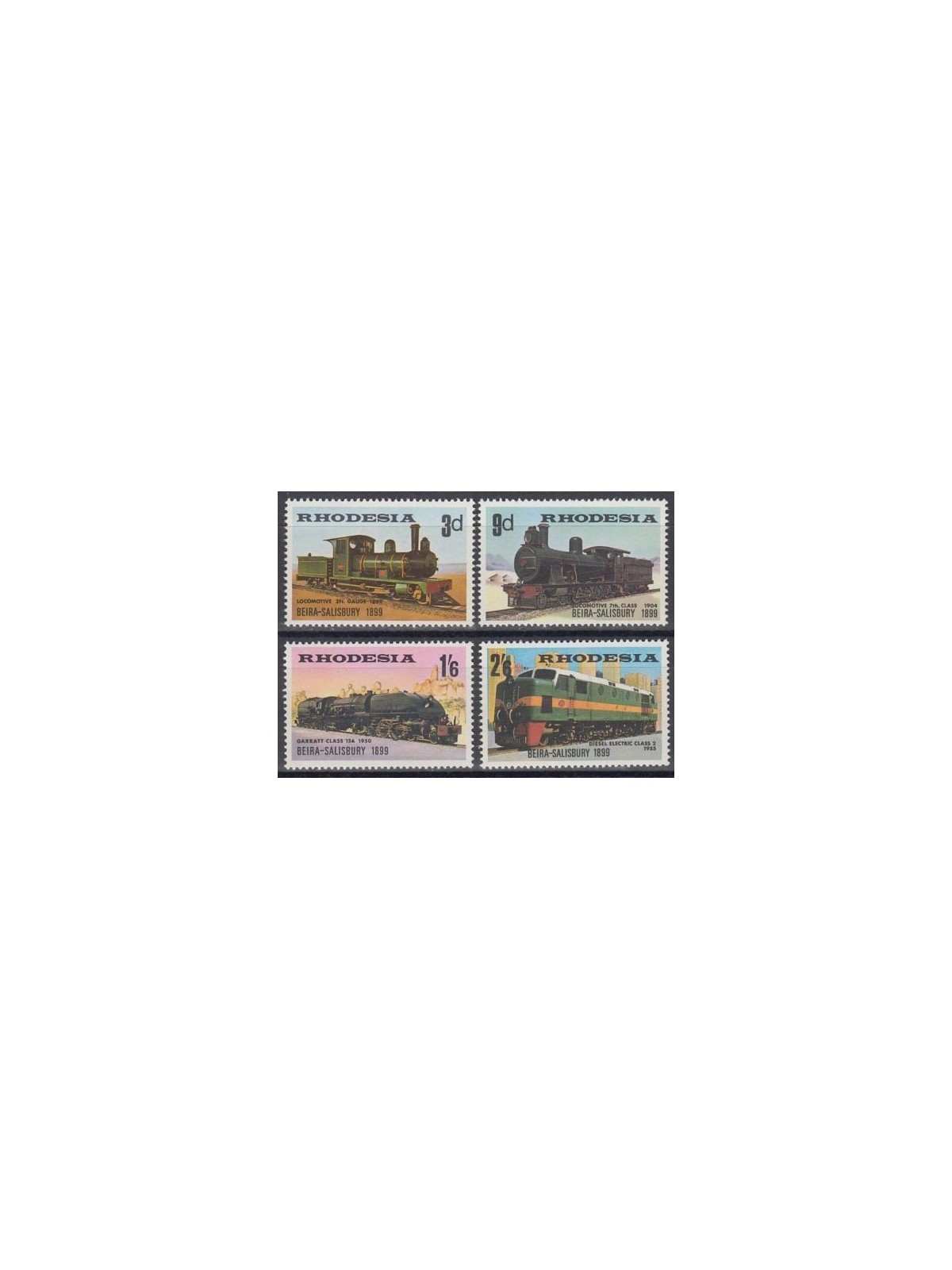 RHODESIA 1969 Anniversary of the Beira-Salisbury Railway 4v MNH**