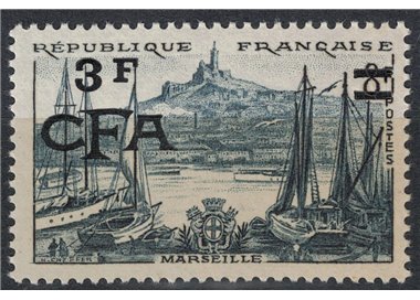 REUNION 1955-56 Marseilles 3f su 8f MNH**