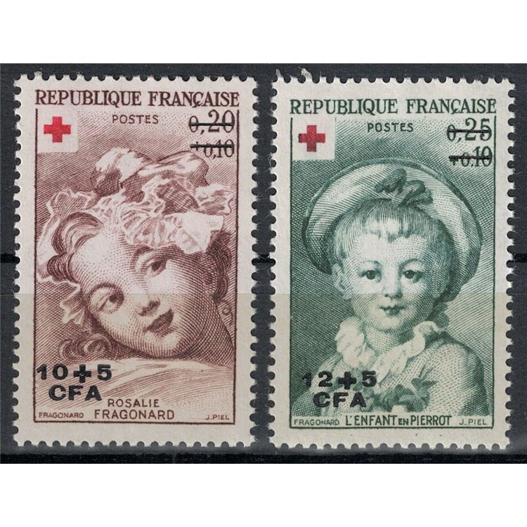 REUNION 1962 Pro Red Cross 2v MNH**