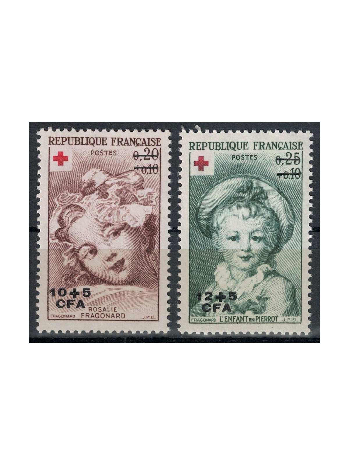 REUNION 1962 Pro Croce Rossa 2v MNH**