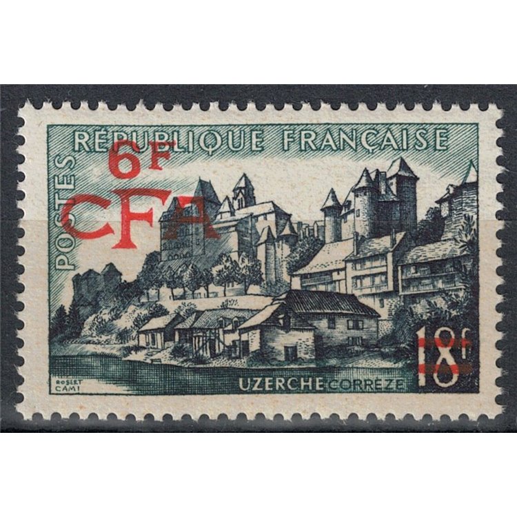 REUNION 1955-56 Uzerche 6f su 18f MNH**