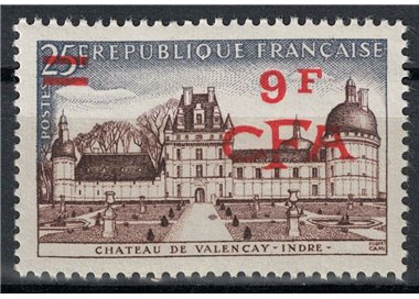 REUNION 1957-59 Valençay 9f su 25f MNH**