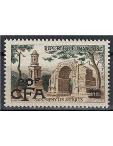 REUNION 1957-59 St-Rémy 20f on 50f MNH**