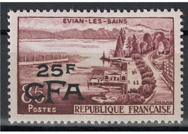 REUNION 1957-59 Evian 25f on 85f MNH**