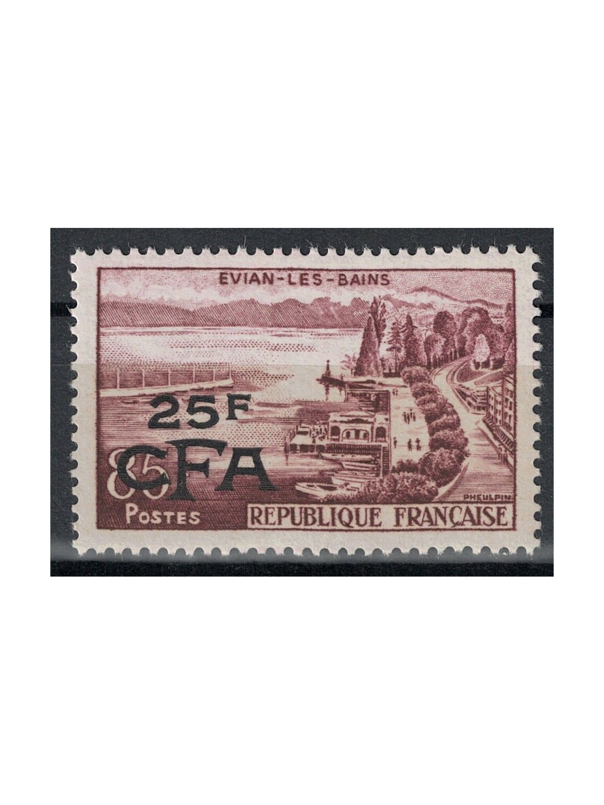REUNION 1957-59 Evian 25f on 85f MNH**