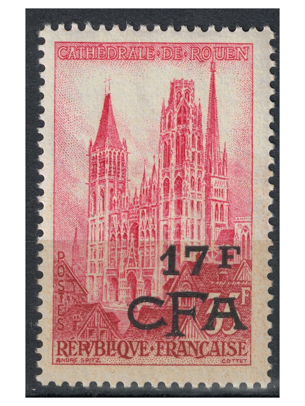 REUNION 1957-59 Rouen 17f su 35f MNH**