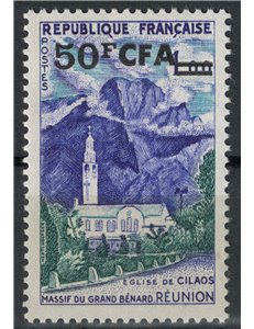 REUNION 1961-65 Cilaos 50f on 1f MNH**