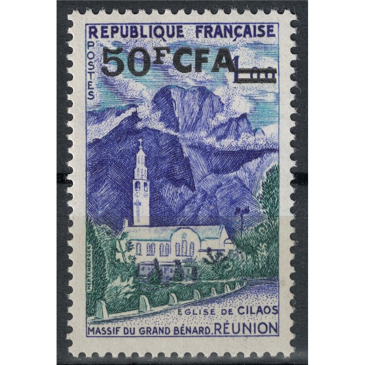 REUNION 1961-65 Cilaos 50f su 1f MNH**