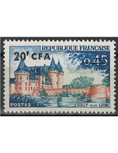 REUNION 1961-65 Sully-sur-Loire 20f su 45c MNH**