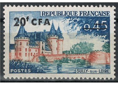 REUNION 1961-65 Sully-sur-Loire 20f on 45c MNH**