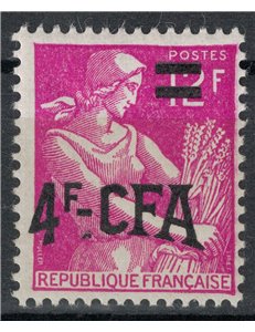 REUNION 1957-59 Moissonneuse 4f on 12f MNH**
