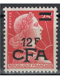 REUNION 1957-59 Marianne 12f on 25f MNH**