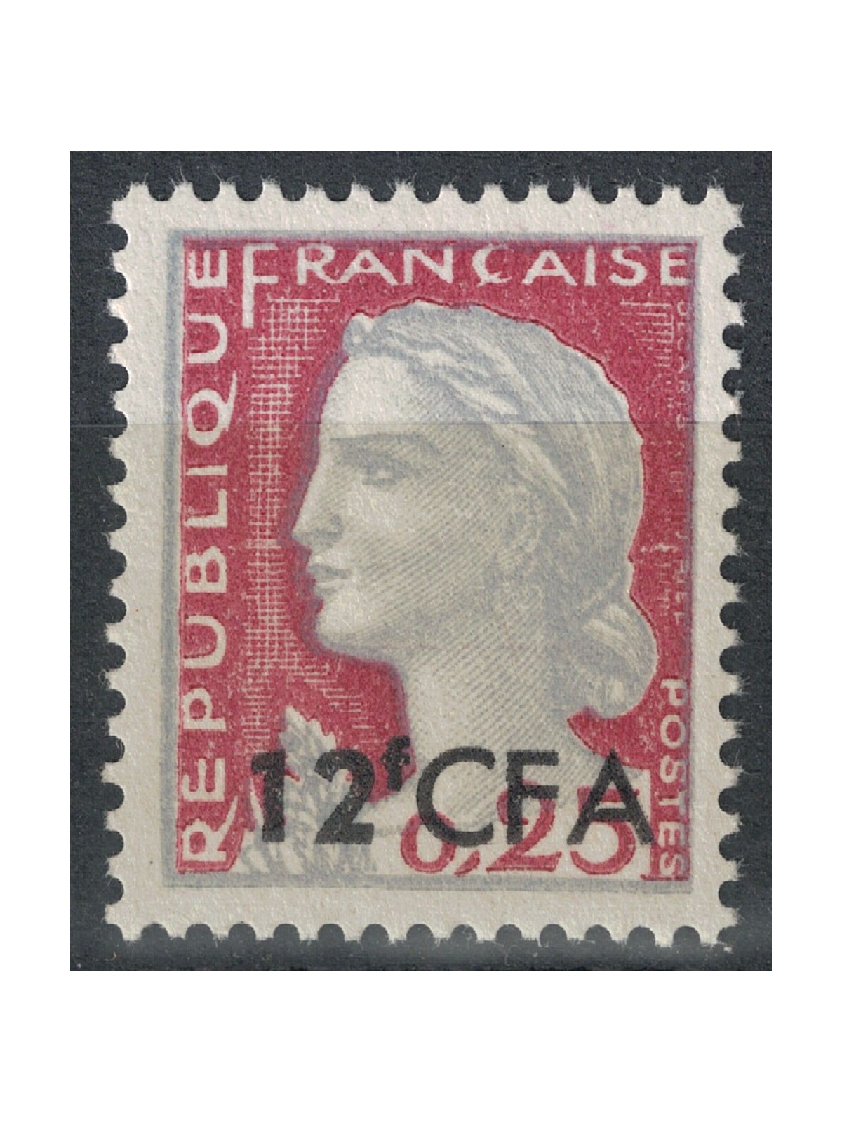 REUNION 1961-65 Marianne 12f su 25c MNH**