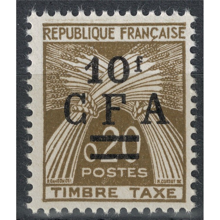 REUNION 1962-64 Segnatasse 10f su 20c MNH**