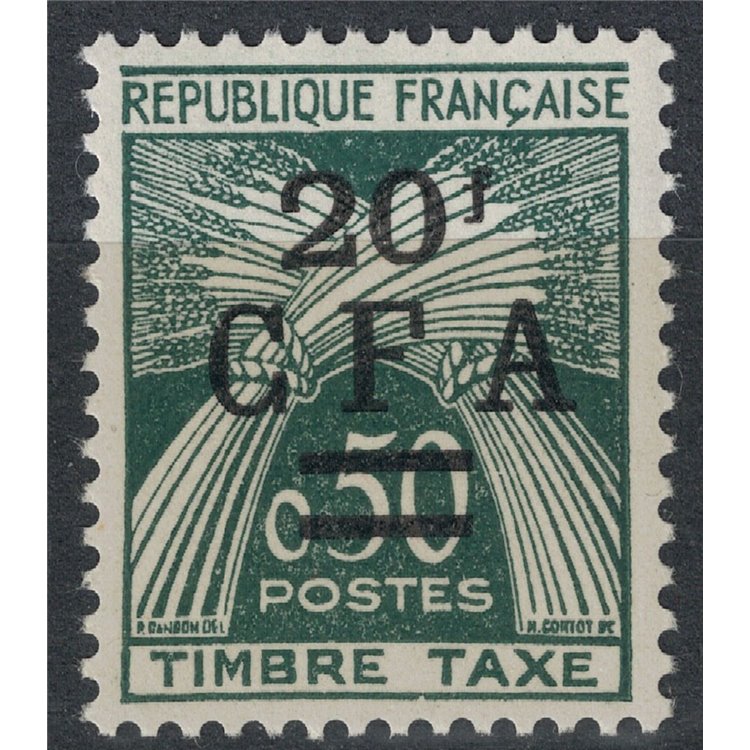 REUNION 1962-64 Segnatasse 20f su 50c MNH**