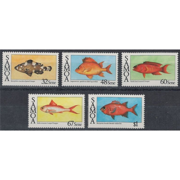 SAMOA 1986 Ordinary series, fish 5v MNH**