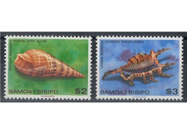 SAMOA I SISIFO 1979 Serie ordinaria, conchiglie 2v MNH**